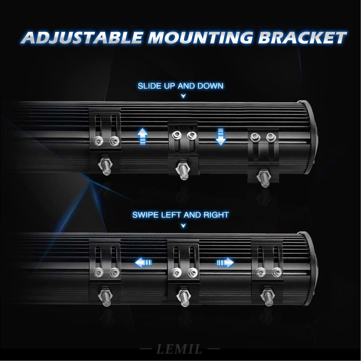 LEMIL LED Light Bar 18'' 252W Magnetic Light Triple Row Lights Cigarette Lighter Plug Flood Spot Combo Beam 12V Work Light High Power Wire Harness Kit Fog Driving Light Offroad Truck 4x4 Pickup ATV