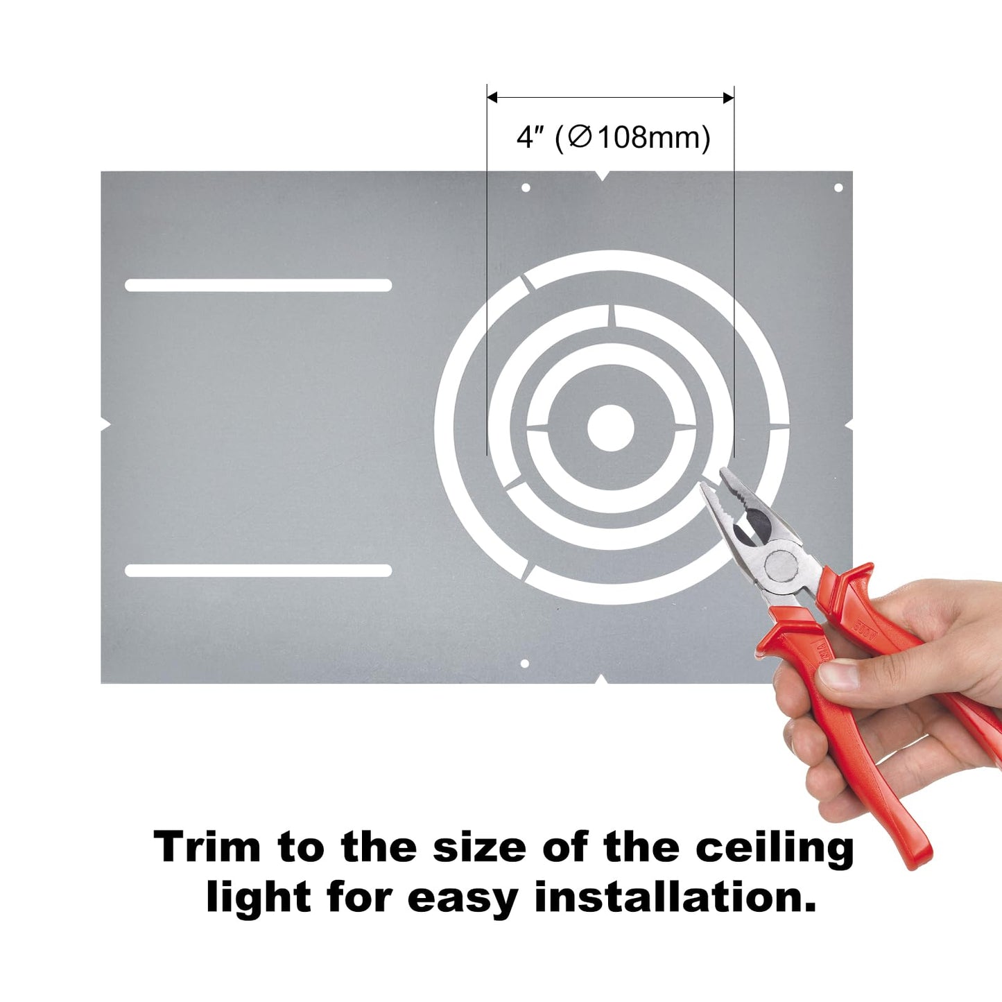 48 Pack New Construction Mounting Plate with 3-4-6" Round Hole –13× 9" Galvanized Steel Recessed LED Light Plate in Wafer Light Bracket, Thin Recessed Ceiling Light with Junction Box