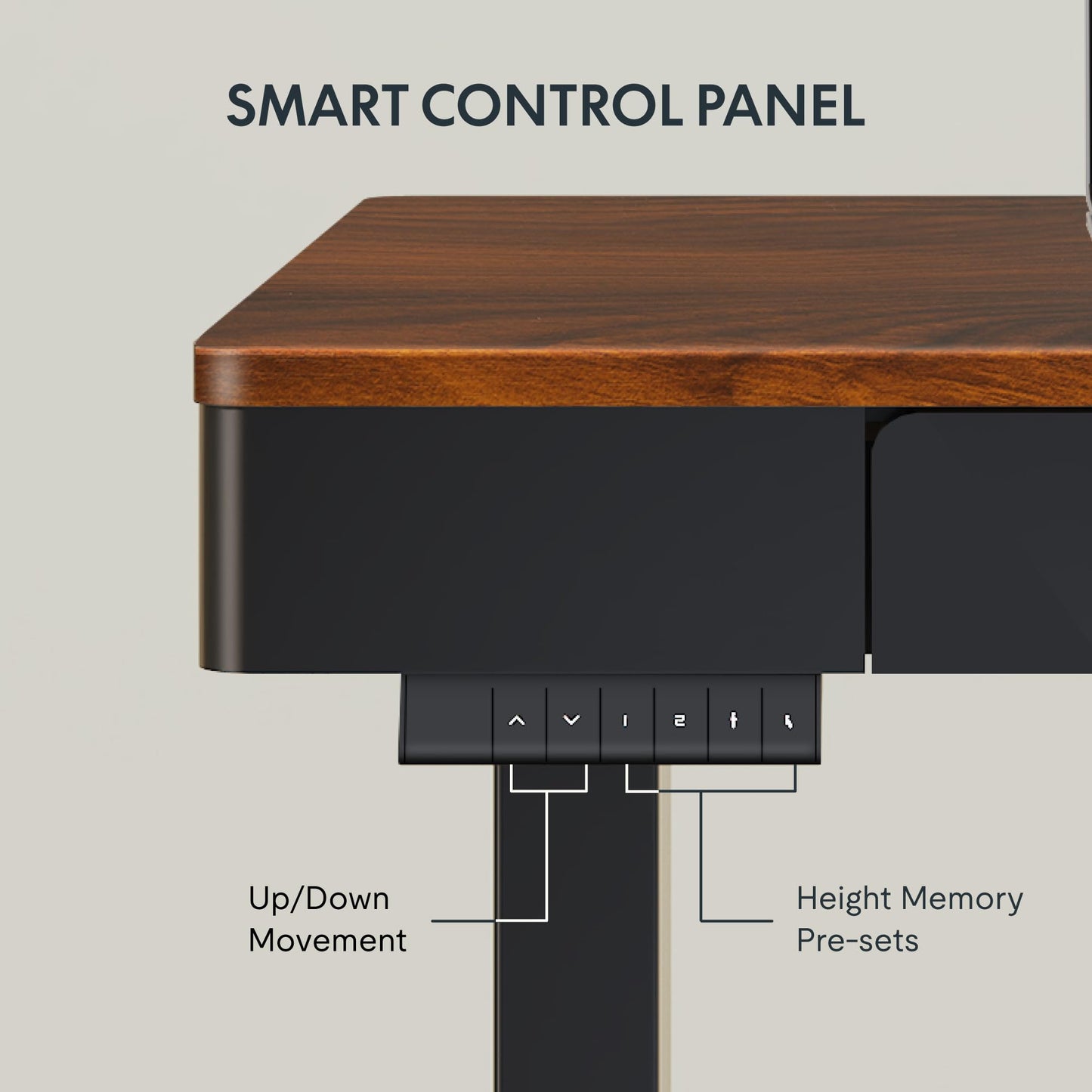 FLEXISPOT Standing Desk with Drawer, 55 x 24 Inch Whole Piece Electric Adjustable Height Stand Up Computer Workstation for Home, Office, Dark Walnut