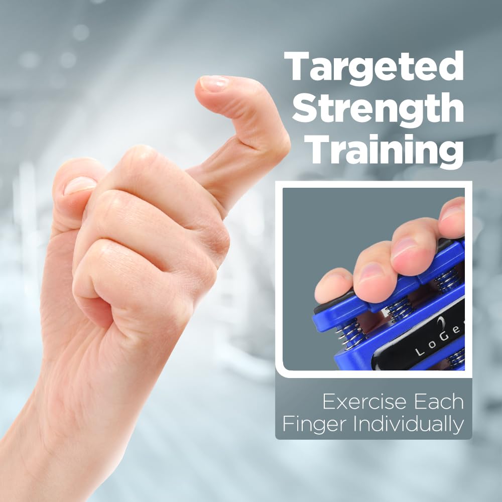 3 Pack Finger Strengthener - Exerciser for Forearm and Hand Grip Workout Equipment Musician, Rock Climbing Therapy Gripper Set Kit