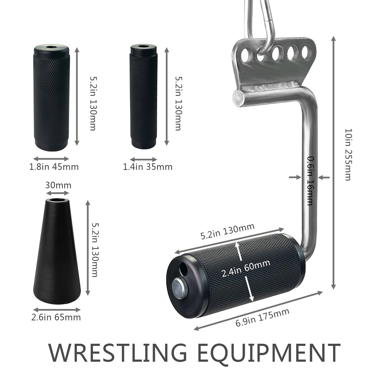 Upgraded LAT Pulldown Attachments Double D Handle,Armwrestling Handles,V Bar Cable Machine Attachments, Cable Attachments Gym Handles for Forearm, Wrist Strength Training (4 in 1 Grip)