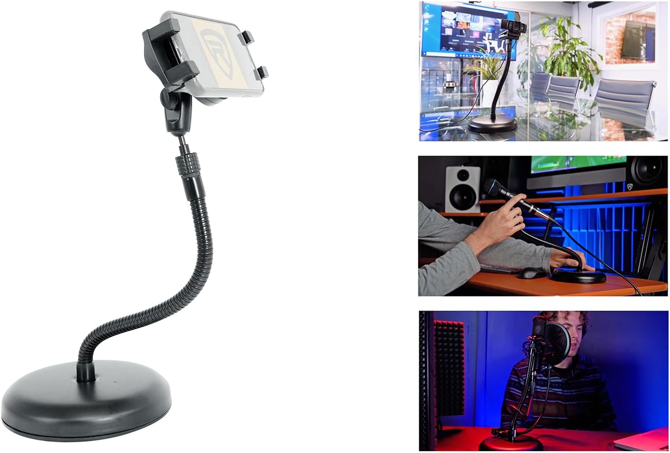 Rockville 9 iStand Webcam Stand Gooseneck Web Cam Camera Stand w/Tablet Mount