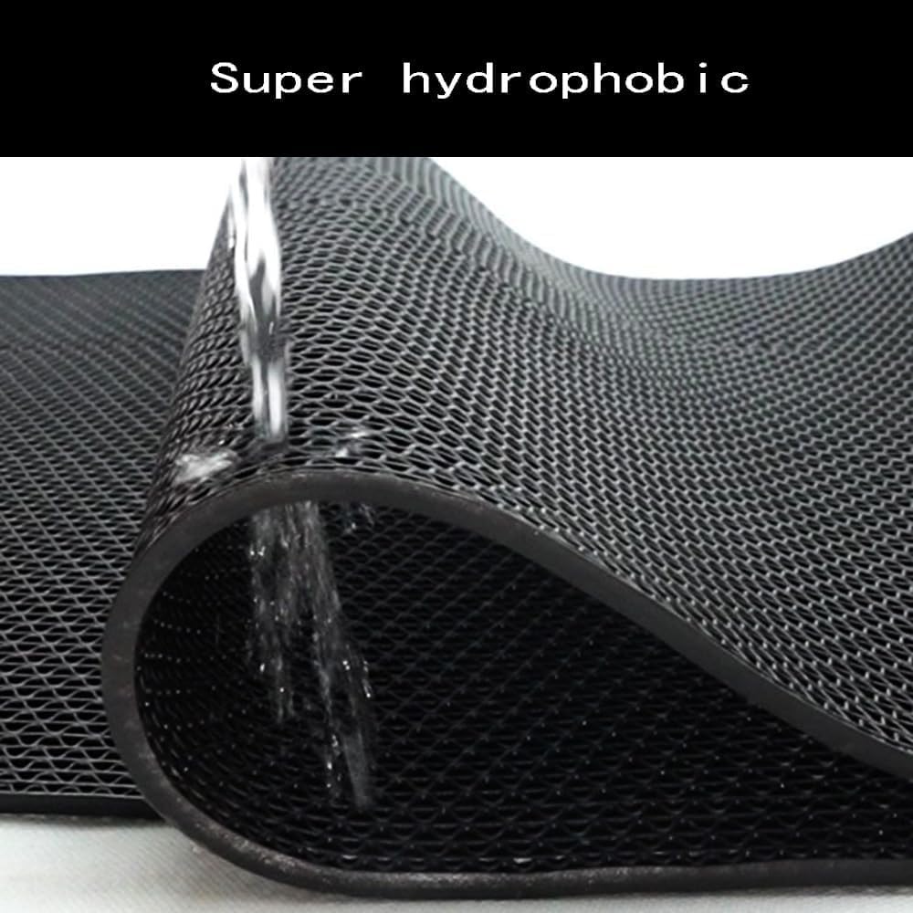 LC0908 PVC Drainage Floor Mat Non-Slip Commercial Wet Area Mat for Outdoor and Indoor Restaurant Kitchen Bar Swimming Pool Splash Matting Water Drain Flooring Mat (Black, 4FTX16.4FT)