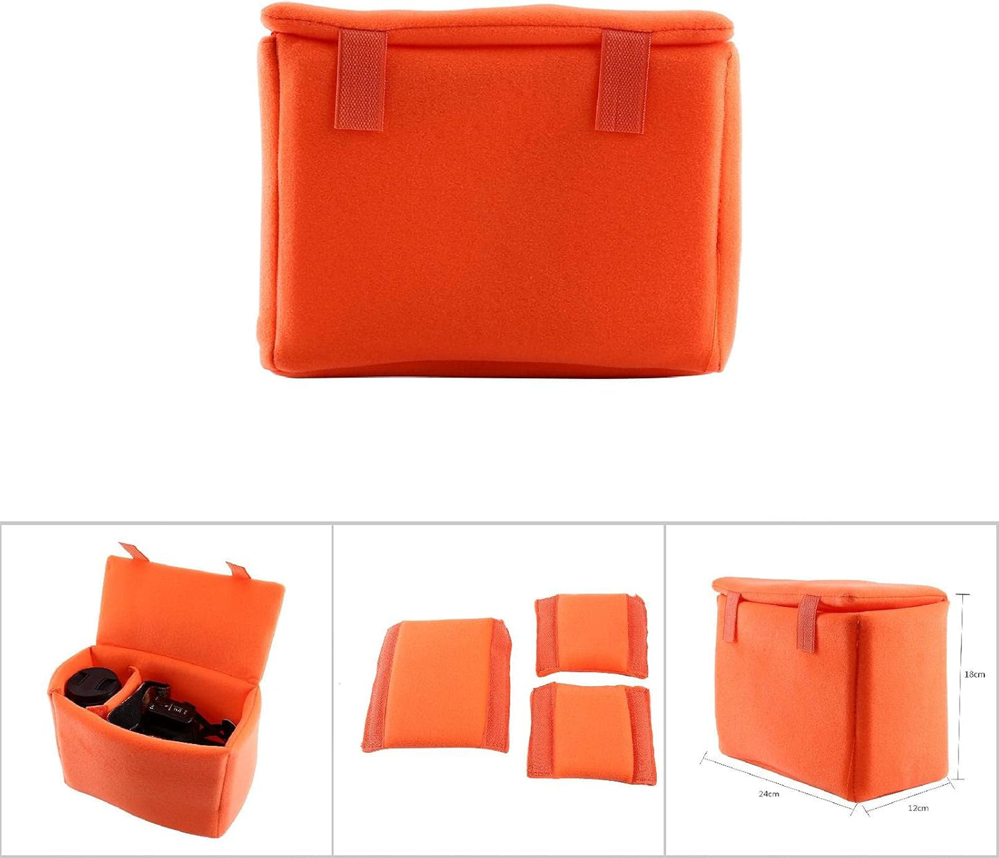 DSLR Camera Insert Bag - Padded Inner Case for Secure Storage (Orange)