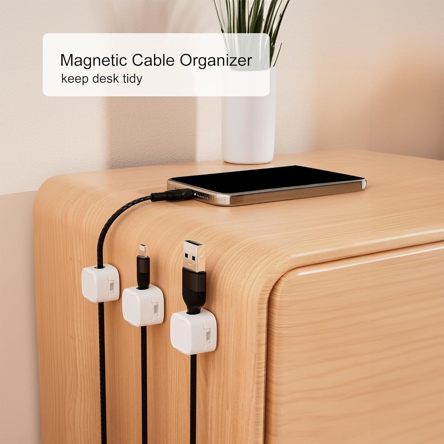 Generic 6 Pack (6) Magnetic Cable Clips [Cable Organizer] Cord Holder, Under Desk Cable Management,Rangrak Adhesive