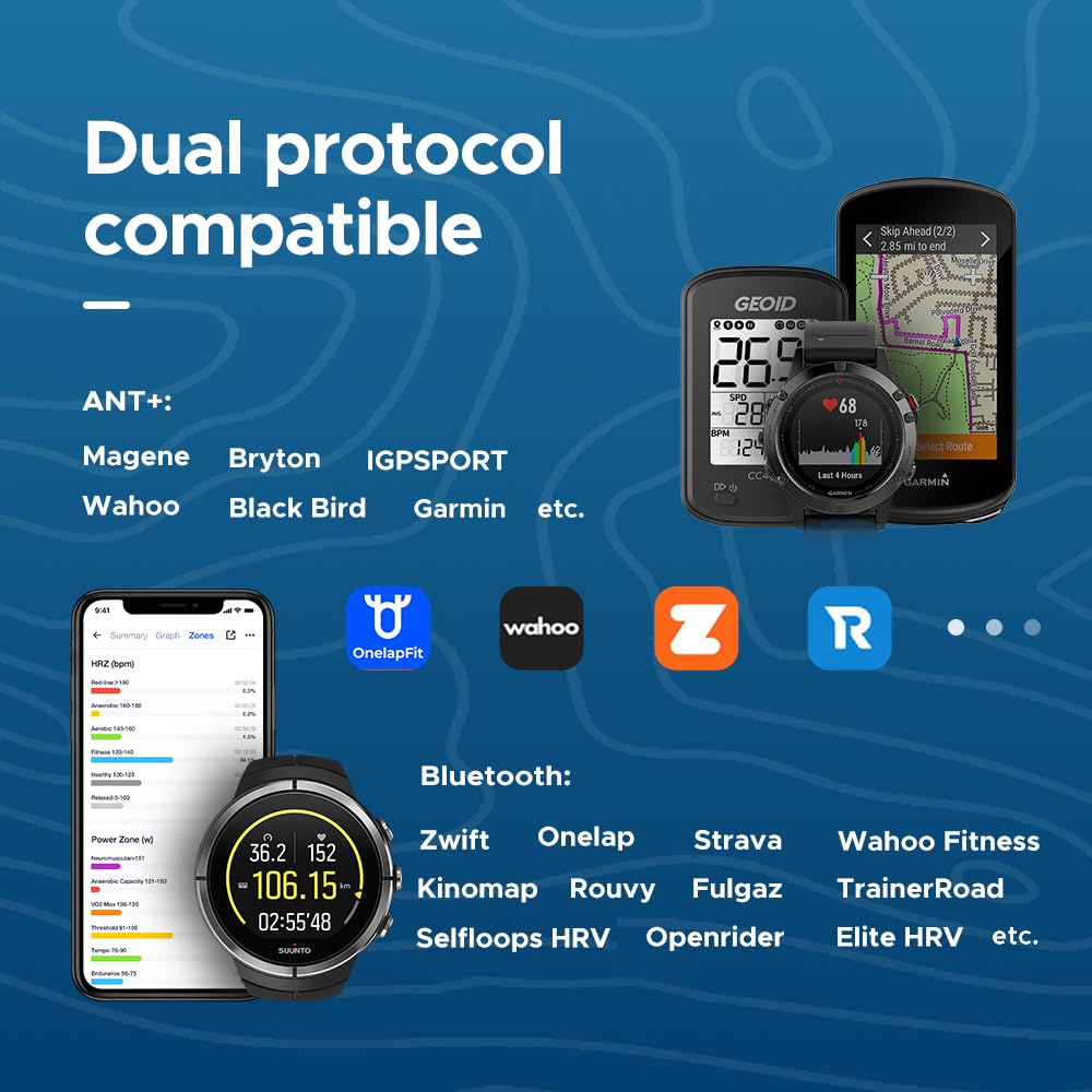 GEOID HS500 Heart Rate Monitor, Heart Rate Sensor Chest Strap, Protocol ANT+/Bluetooth, Compatible with iOS/Android APPs