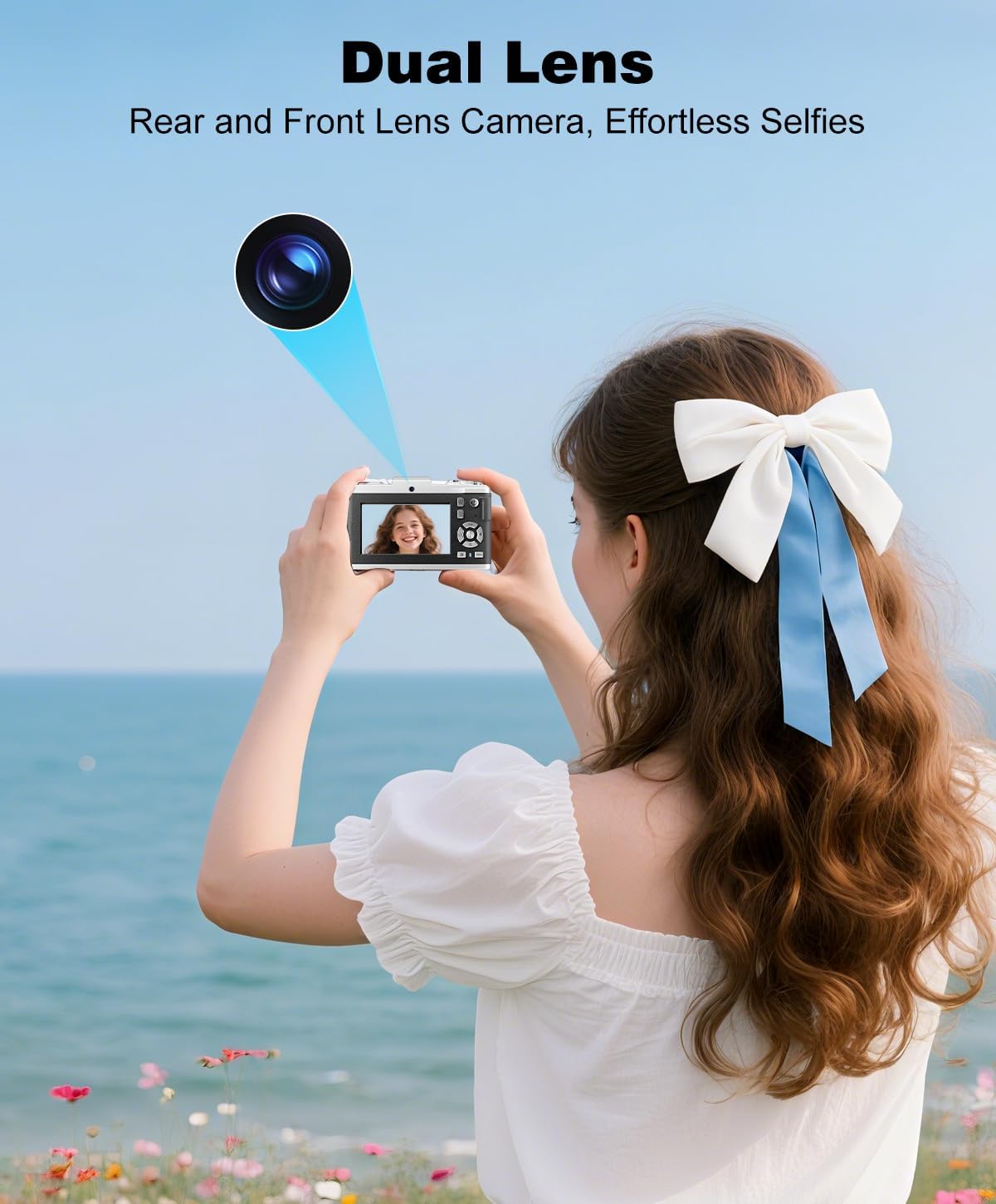EJXHKNF 4K 64MP 16X 2 32GB Digital Camera for Photography, Autofocus Vlogging Camera for YouTube Video, Rear and Front