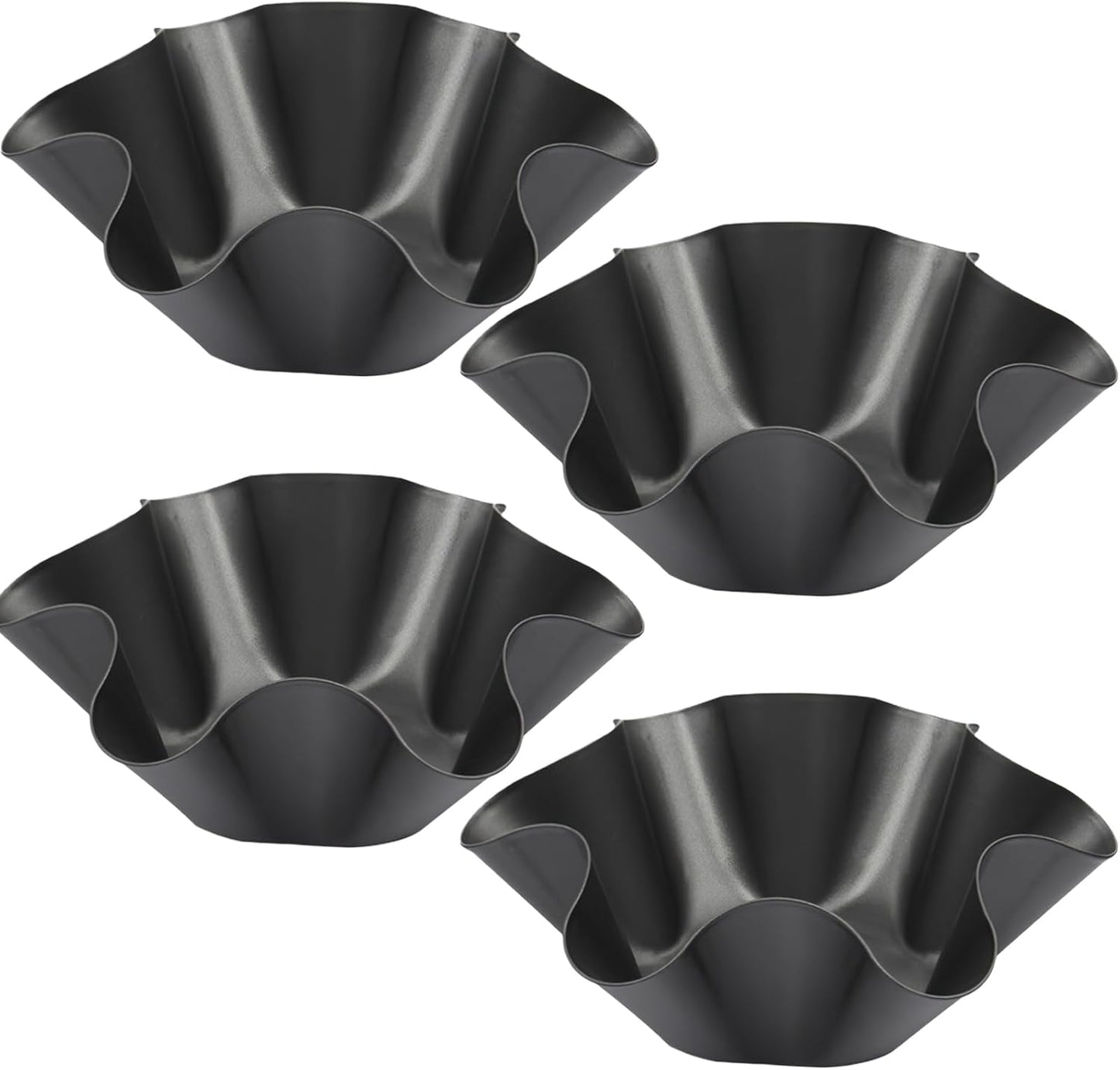Skiennix Nonstick Taco Shell Bowl Set - 4 Large Carbon Steel Tortilla Makers for Baking & Frying