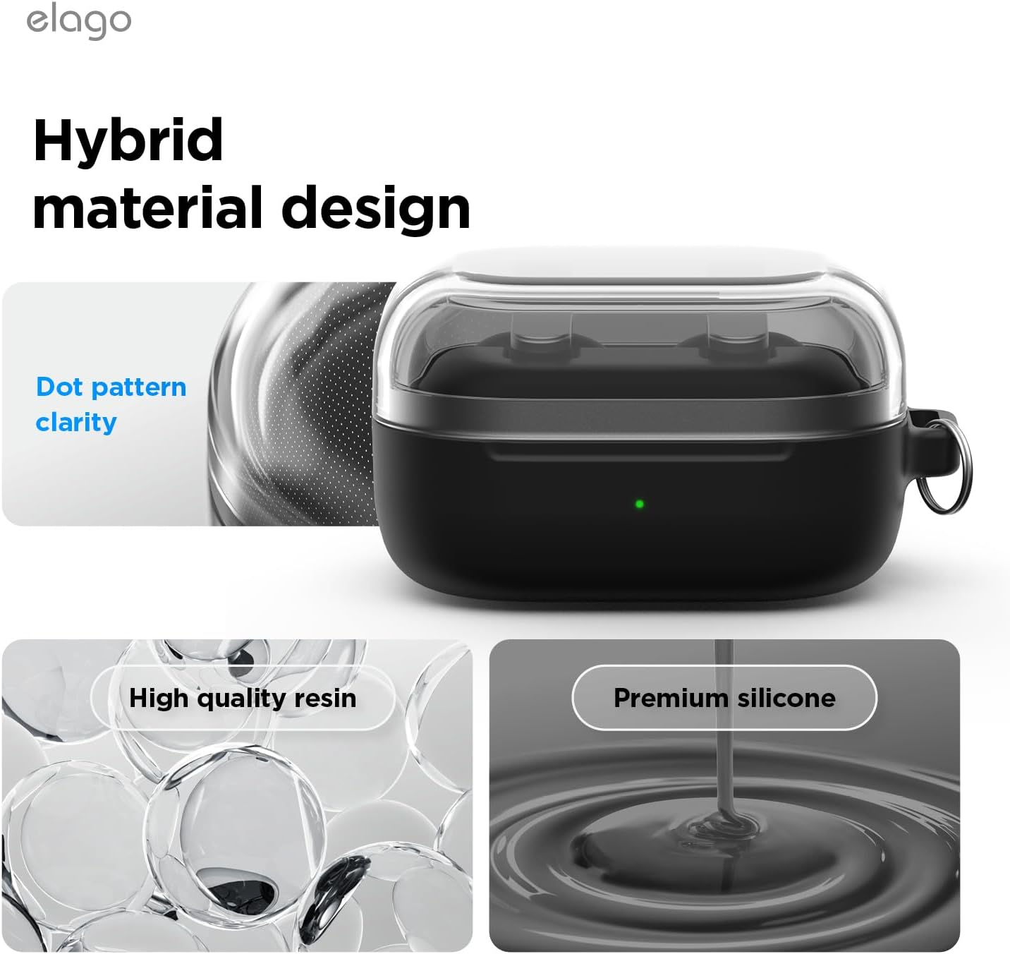 elago 4 4 Compatible with Samsung Galaxy Buds Pro Case & Galaxy Buds Case, Duo with Carabiner, Premium Silicone + TPU