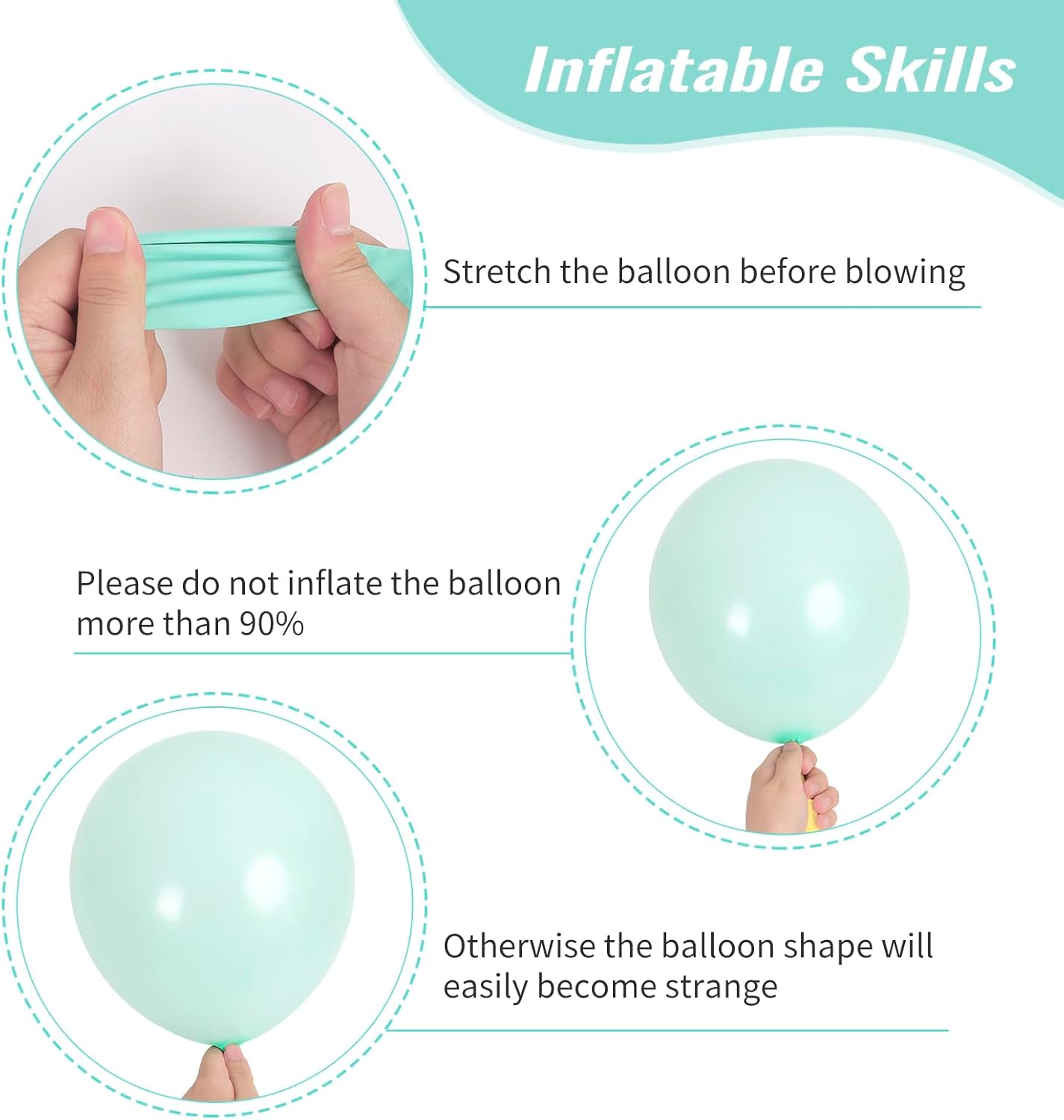 RUBFAC Mint Green Balloon Garland Kit - 129pcs in Various Sizes for Birthday, Baby Shower & Wedding Decor