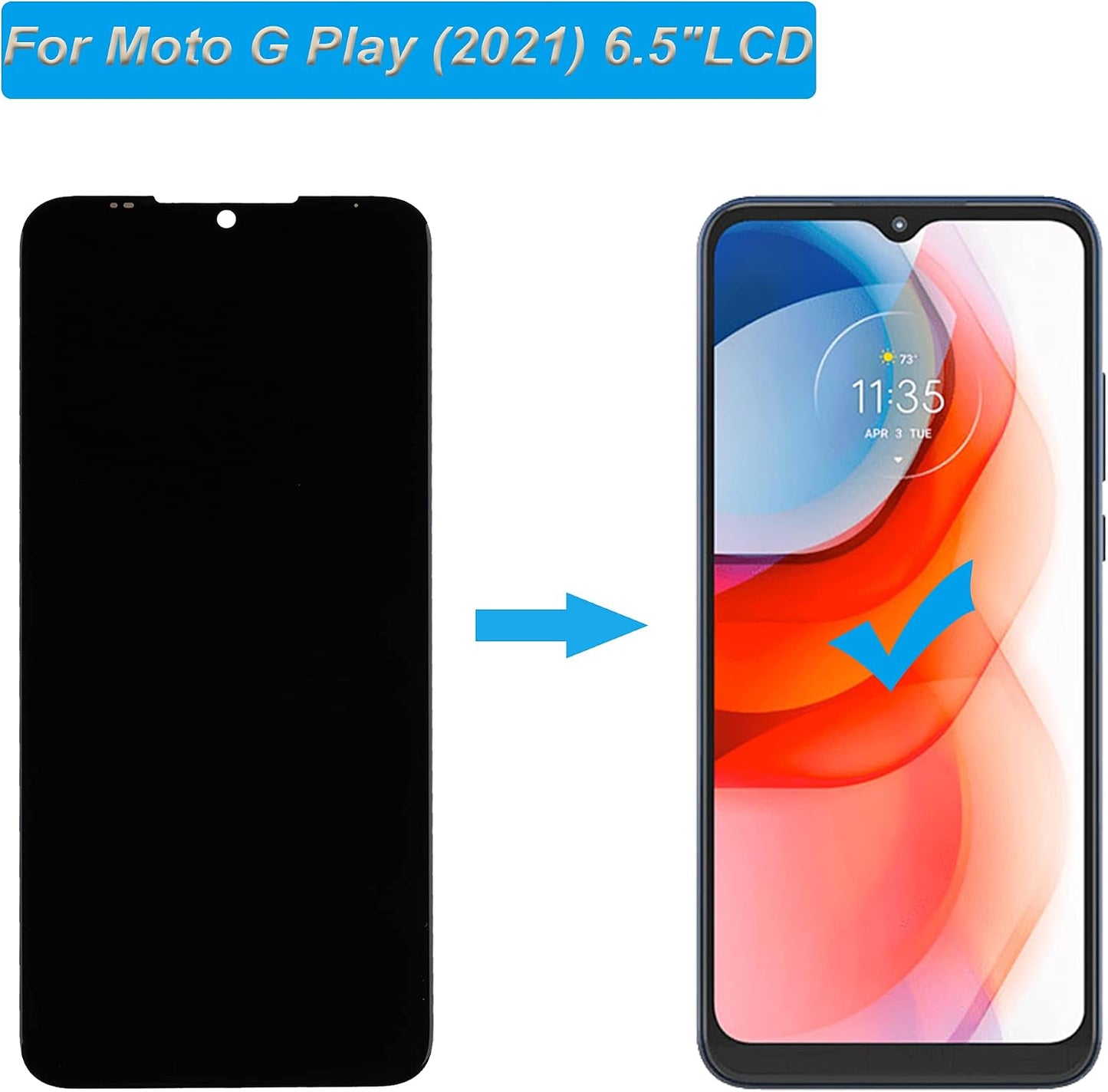 (2021) 6.5" LCD Display Compatible with Moto G Play LCD Display Touch Screen Assembly with Tools