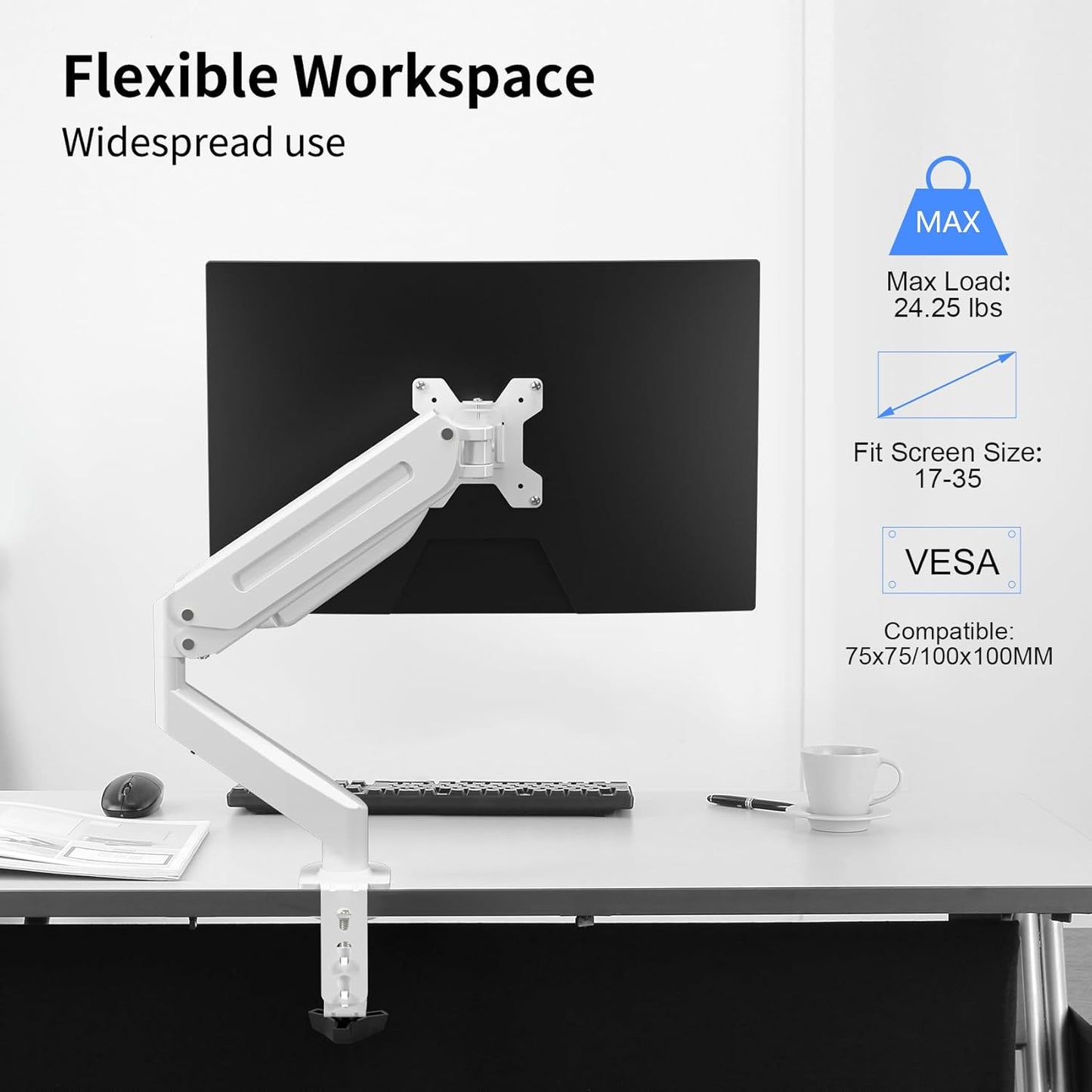 suptek 17 20 22 23 24 26 27 32 35 inch 24.25 lbs, Monitor Mount Gas Spring Monitor Arm Desk Mount Fully Adjustable Fits