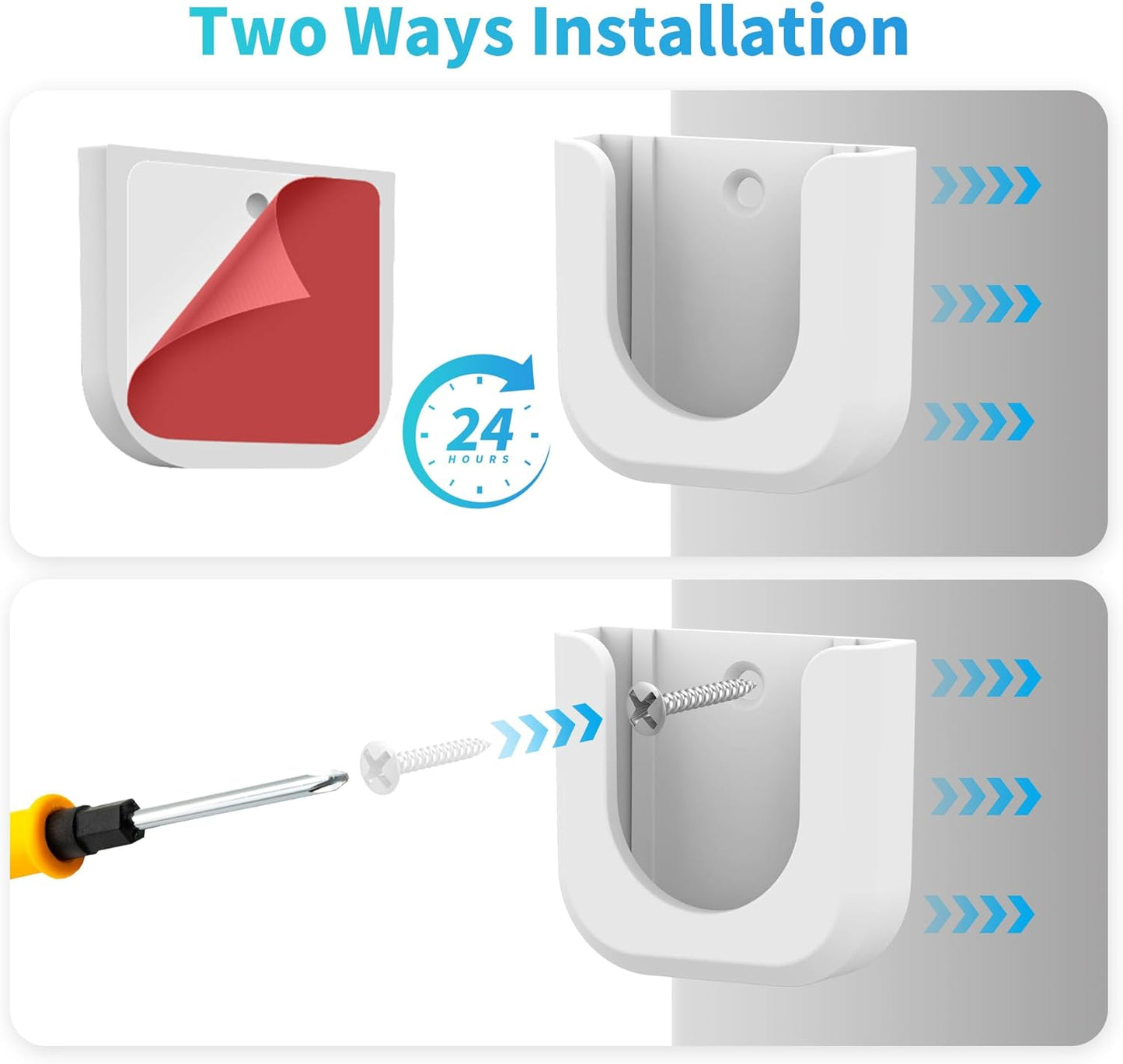 (2 Pack,White) Adhesive Wall Mount Bracket for Indoor Cam, Strong Adhesive Durable Camera Mount Stand for Indoor