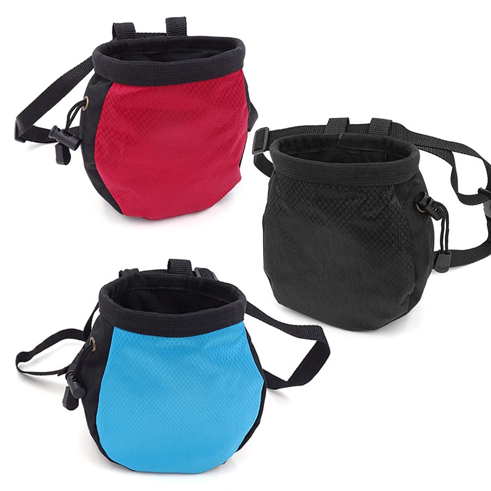 YERGOFE Climbing Chalk Bag for Rock Climbing - with Chalk Ball - Adjustable Black Chalk Bag Bouldering for Rock Climbing Equipment