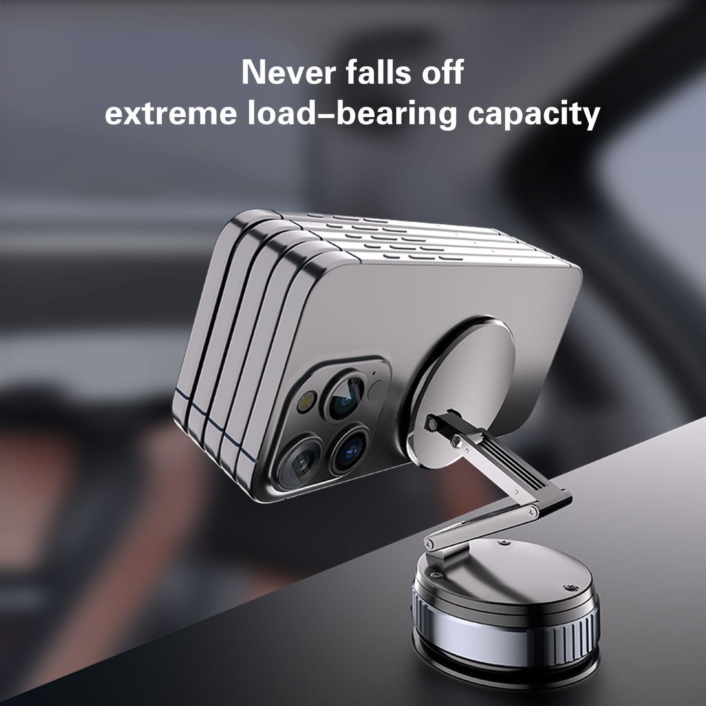BJSYLTEK 16/15 S24 360 Magnetic Car Phone Mount for iPhone Pro Max/Samsung - Ultra-Strong Vacuum Suction, No Residue