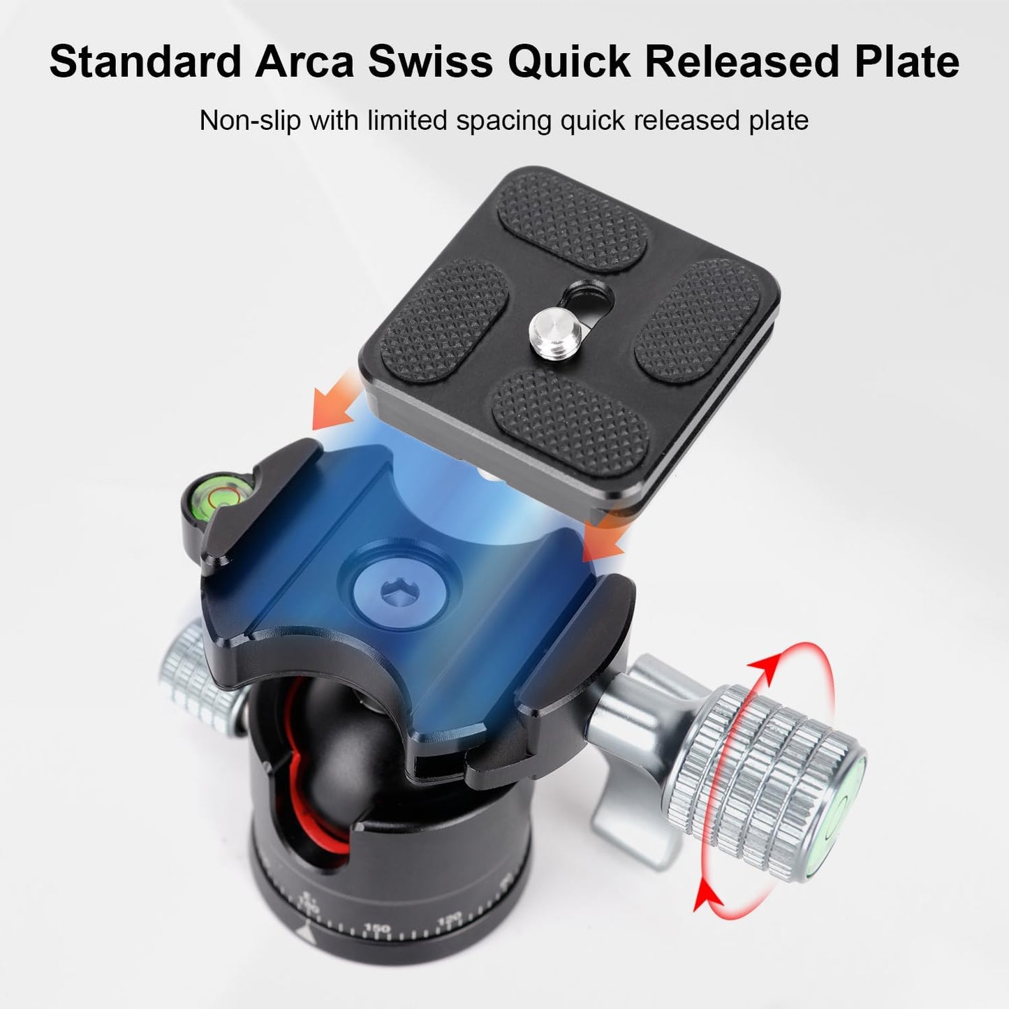 koolehaoda 360 1/4" 28mm 22lbs/10kg E1 Tripod Head Mini Ball Head Camera Panoramic Head with Screw Arca Type Quick