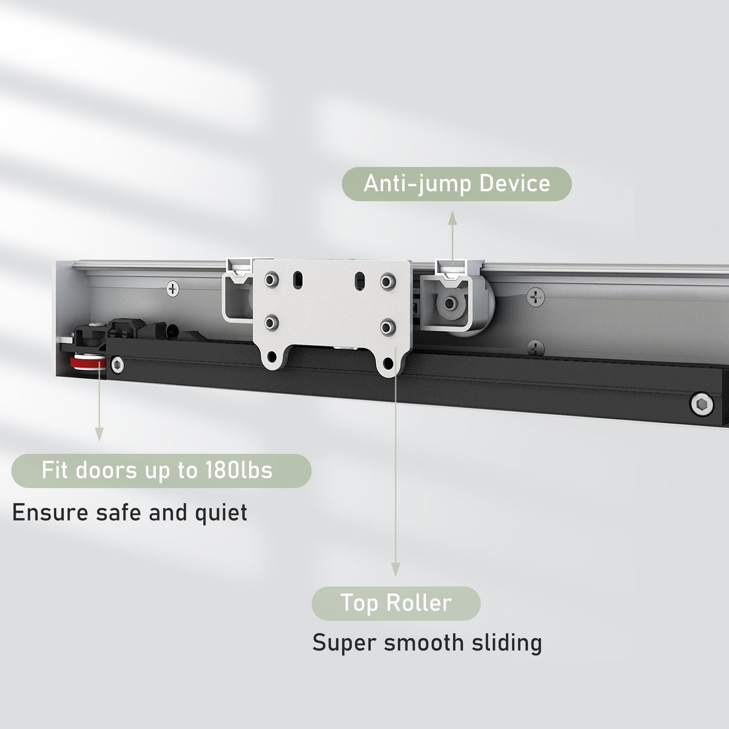 SongYung 48” Concealed Barn Door Hardware Kit with Soft Close Mechanism,Invisible Wall Mount Aluminum Track, Hidden Barn Door Hardware Kit for Door Opening Width 40" to 44"(Door not Included)
