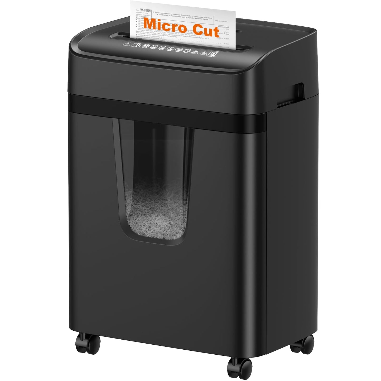 Bonsaii 12-Sheet Micro-Cut Paper Shredders for Home Office, Heavy Duty Document Shredder with 5.5 Gallon Pullout Bin for CD/Credit Card/Staple, 30 Mins Continuous Run Time, P-4 High Security