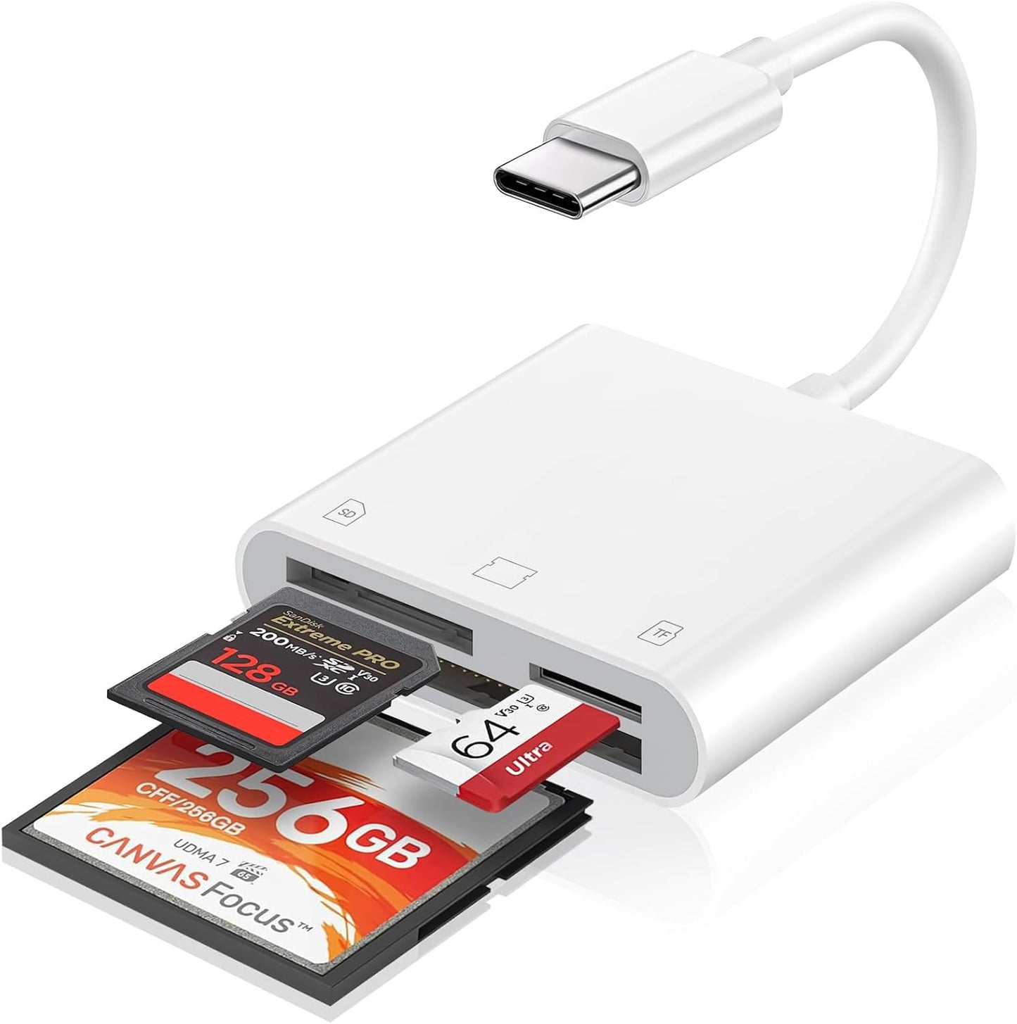 MTIQHS 17/16/15/iPad/Mac, 3 1 USB C SD Card Reader for iPhone in USBC Memory Card Reader with Compact Flash/CF/SD/TF