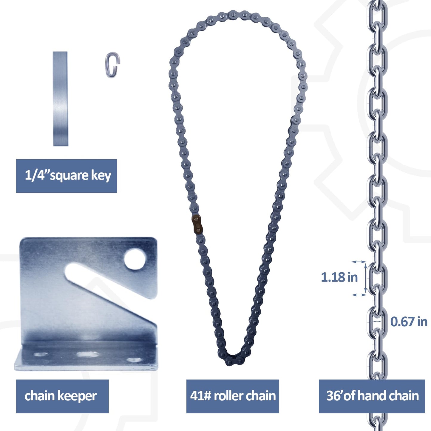 LAJIAOZ Garage Door Chain Hoist - 4:1 Reduced Drive Heavy Duty Hoist for Roll Up Doors and Jackshaft Garage Door Openers