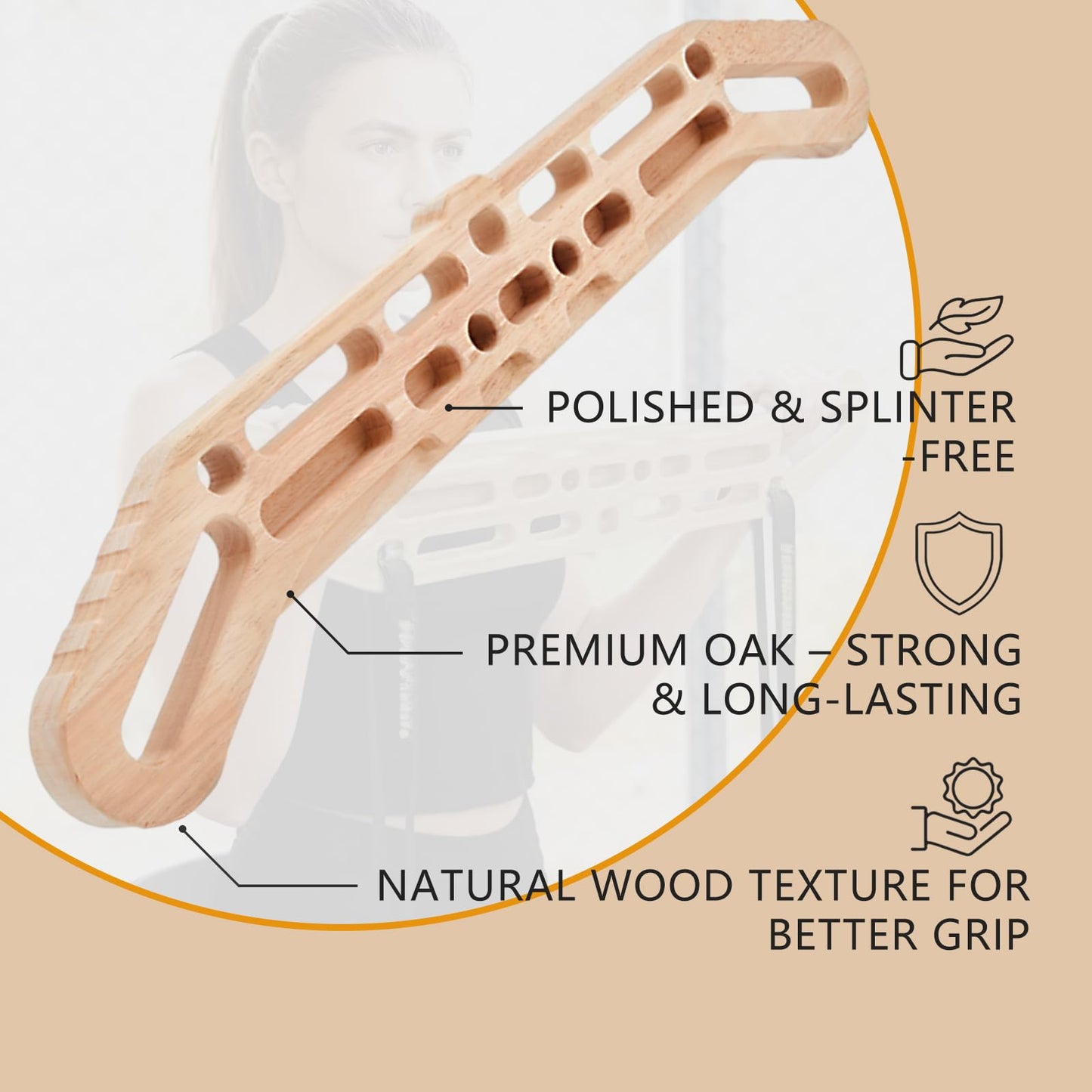 AceOrbit Climbing Hangboard Wooden Rock Climbing Fingerboard Enhance Finger Grip Strength Pull up Bar for Rock Climbings Gift, Christmas Birthday Present for Climber Bouldering, Indoor and Outdoor Use
