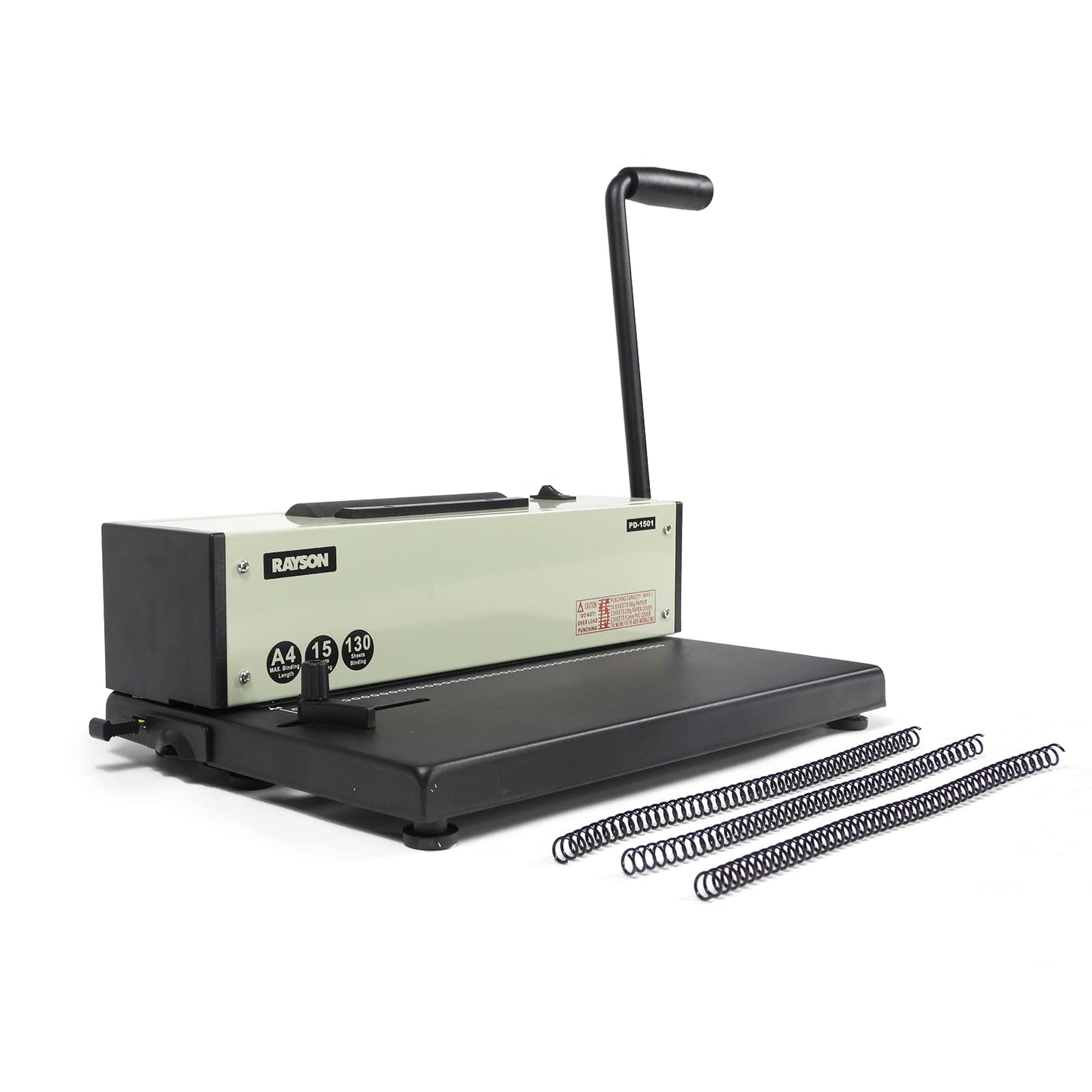 Rayson PD-1501 Coil Binding Machine with Inserter, 4:1 Pitch, 46 Holes