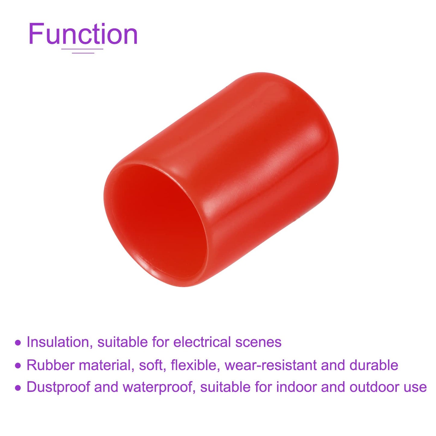DMiotech 20 Pack 1/2"(12mm) ID Red Screw Thread Protectors Rubber End Caps Bolt Covers for Screw Bolt Furniture Pipe