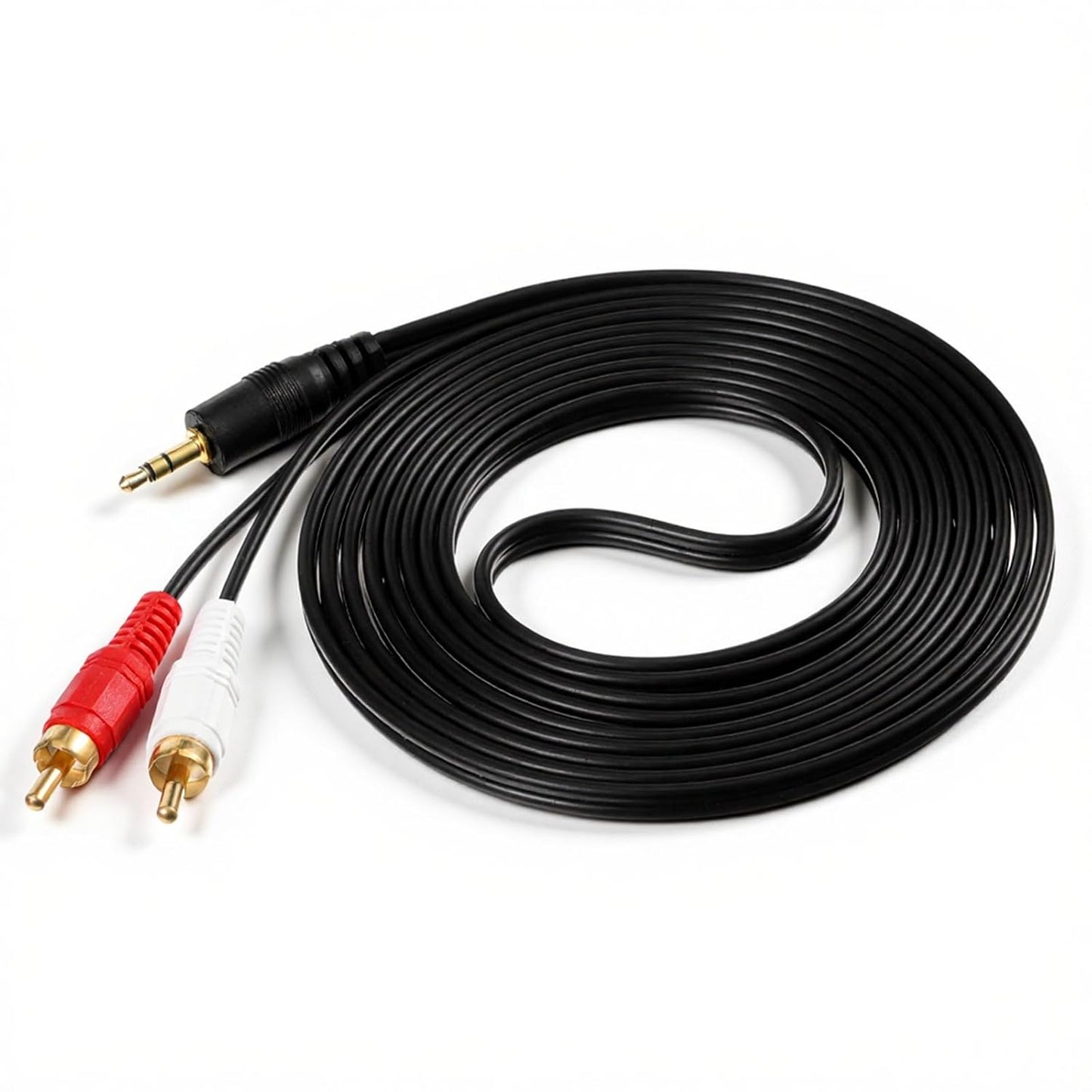 Jxiwfvl 3.5 mm 2RCA MP3, (9.8ft/3m) to Audio Cable, Gold-Plated Plug Stereo Jack to RCA Cable Audio AUX Adapter