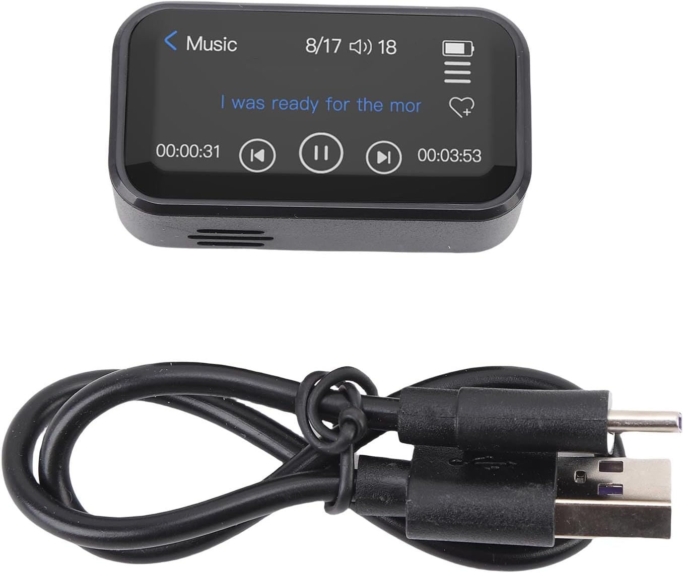 YUEHISY MP3 5.3, 32GB 1.47" Player with Bluetooth Portable Music Player with Back Clip, Lossless HiFi Sound