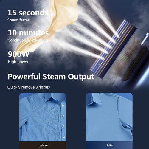 Nesugar G3 Portable Travel Steamer - Fast Heating Handheld Garment Steamer | Lightweight Mini Iron (Navy Blue)