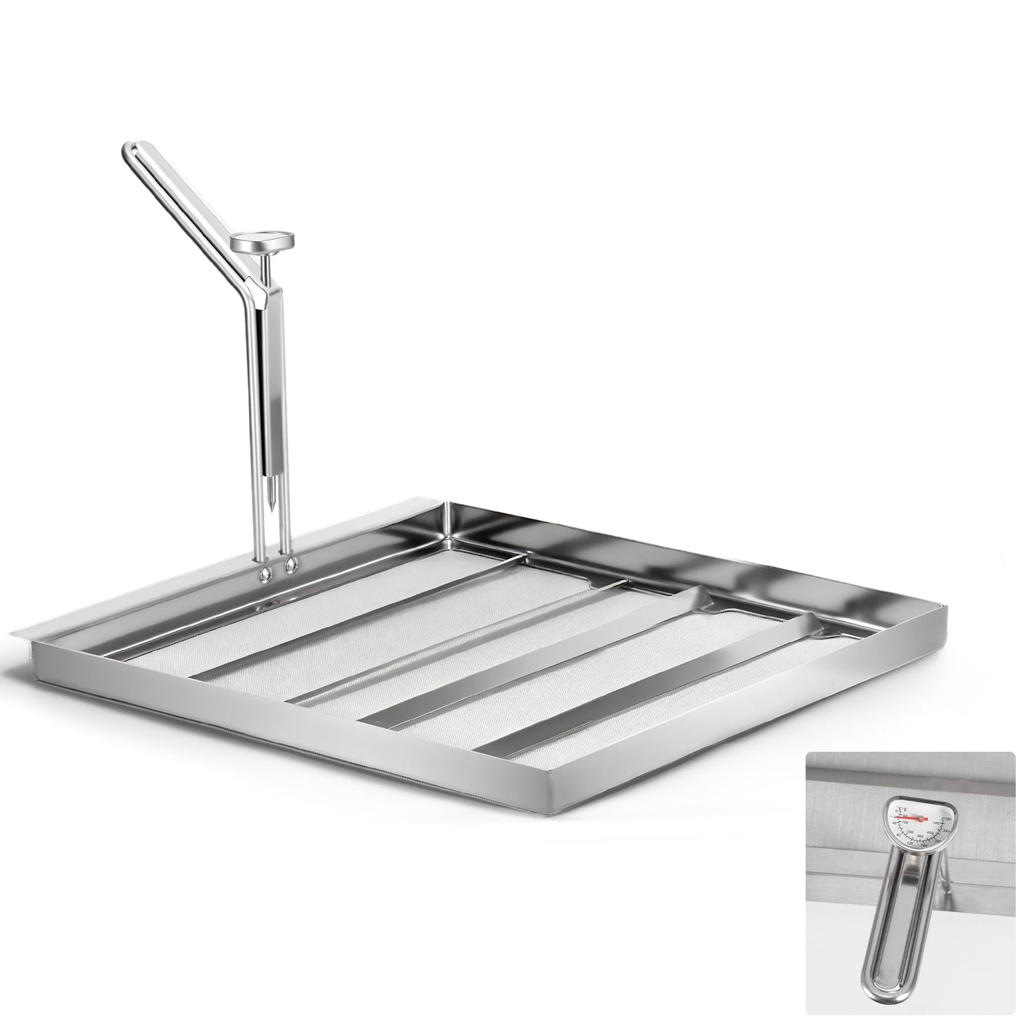 AF45 Commercial Deep Fryer Filter Strainer, 13.75" x 13.75", 304 Stainless Steel, Capture Grease & Debris Above 550 Microns, Extend Oil Life by 40%, Ideal for Commercial Kitchens & Restaurants
