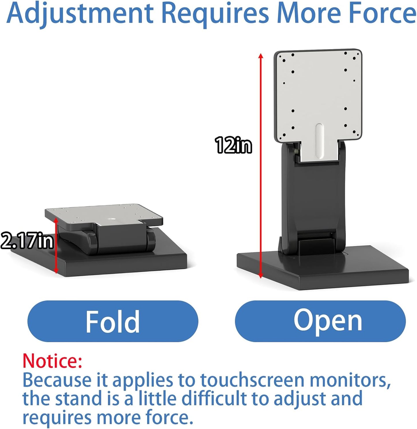 yeshine 75x75mm&100x100mm Adjustable Metal Folding Monitor Bracket for Touch Screen Desk Mount with VESA Hole All