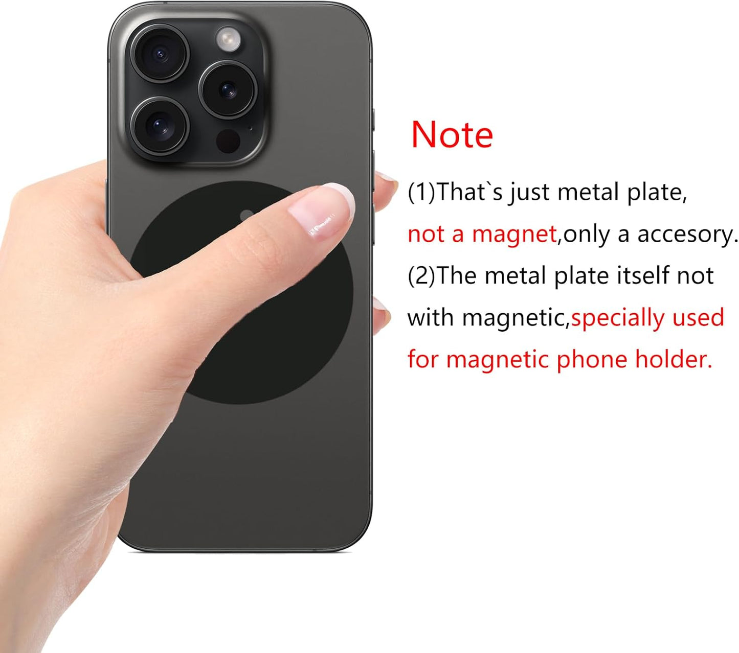 BGJRBY Plate8Pack 8 Mount Metal for Magnetic Car Mount Phone Holder with Full Adhesive for Phone Magnet, X Round