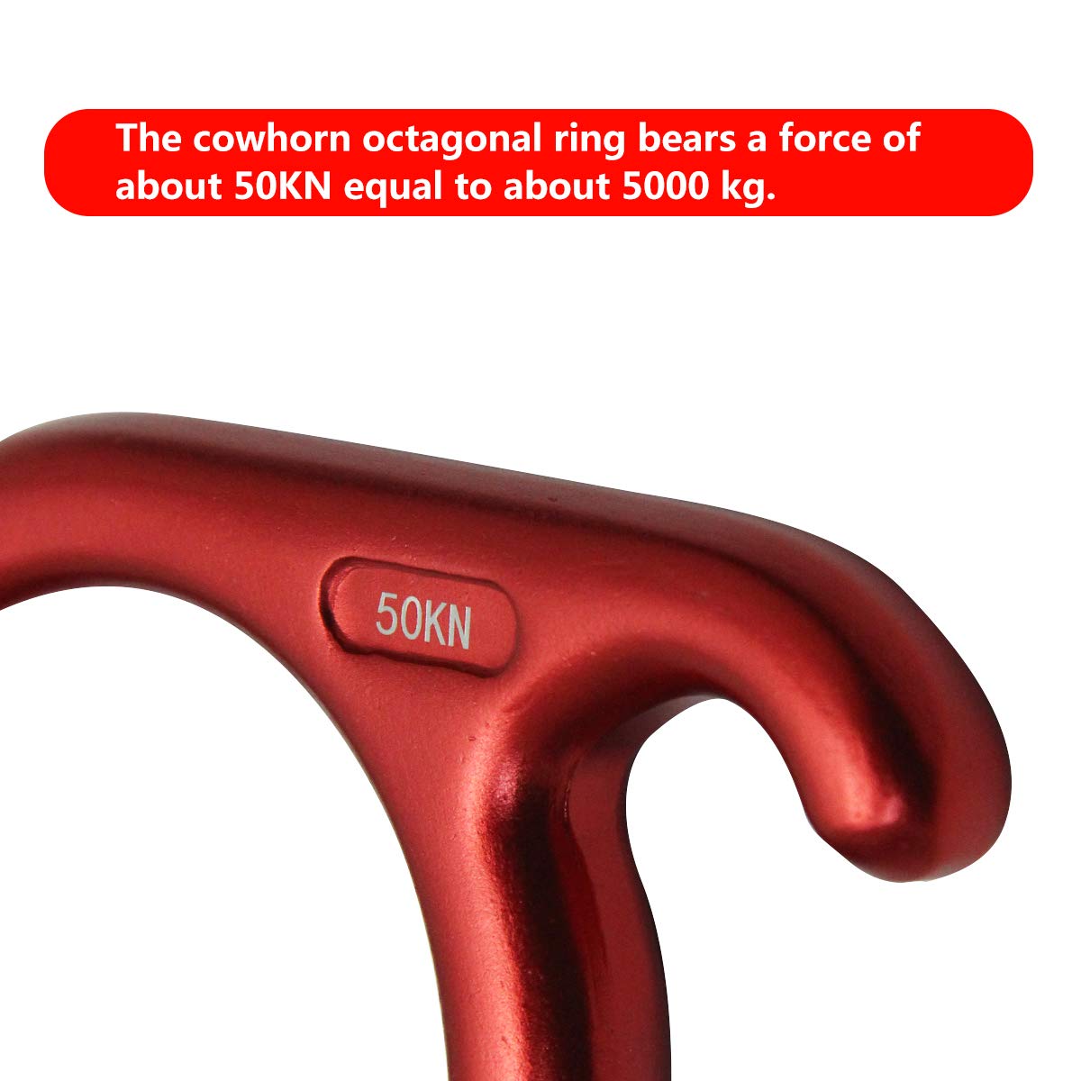 YXGOOD 50KN Rescue Figure, 8 Descender Large Bent-Ear Belaying and Rappelling Gear Belay Device Climbing for Rock Climbing Peak Rescue Aluminum Magnesium Alloy (Red)