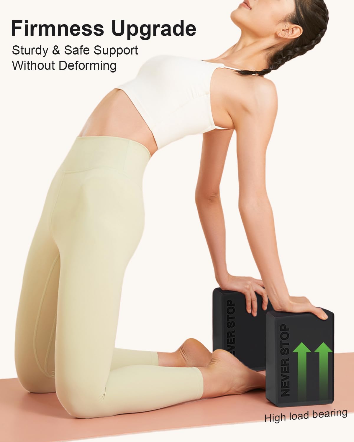 Yoga Block, High Density EVA Foam Blocks for Yoga, Pilates, Meditation, Aid Balance, Support and Deepen Poses - Non-Slip Lightweight Durable(2-Pack-Grey)