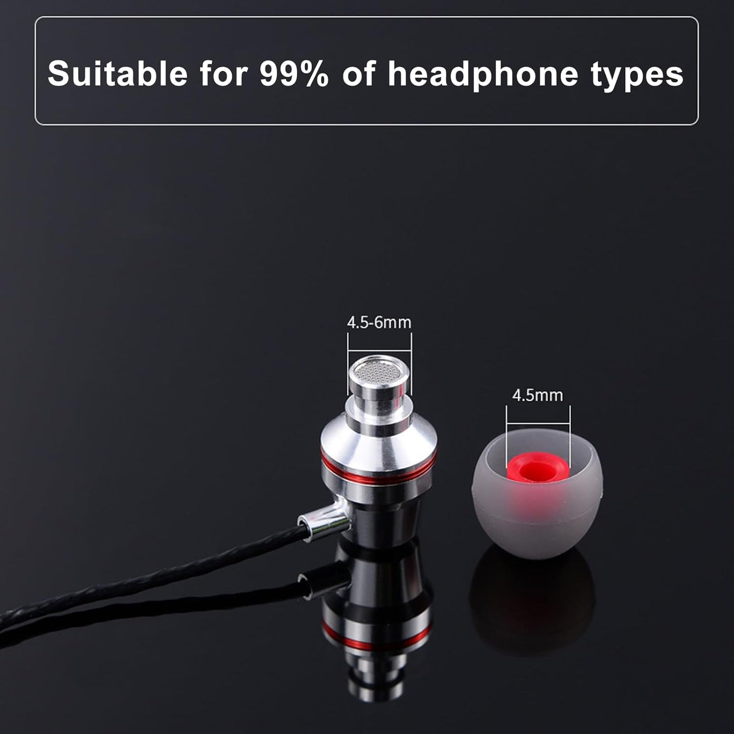 Zhtulck 36 3 Ear Bud Rubber Tips, Pcs Earbud Replacement Tips, Replacement Earbud Tips with Excellent Noise Isolation