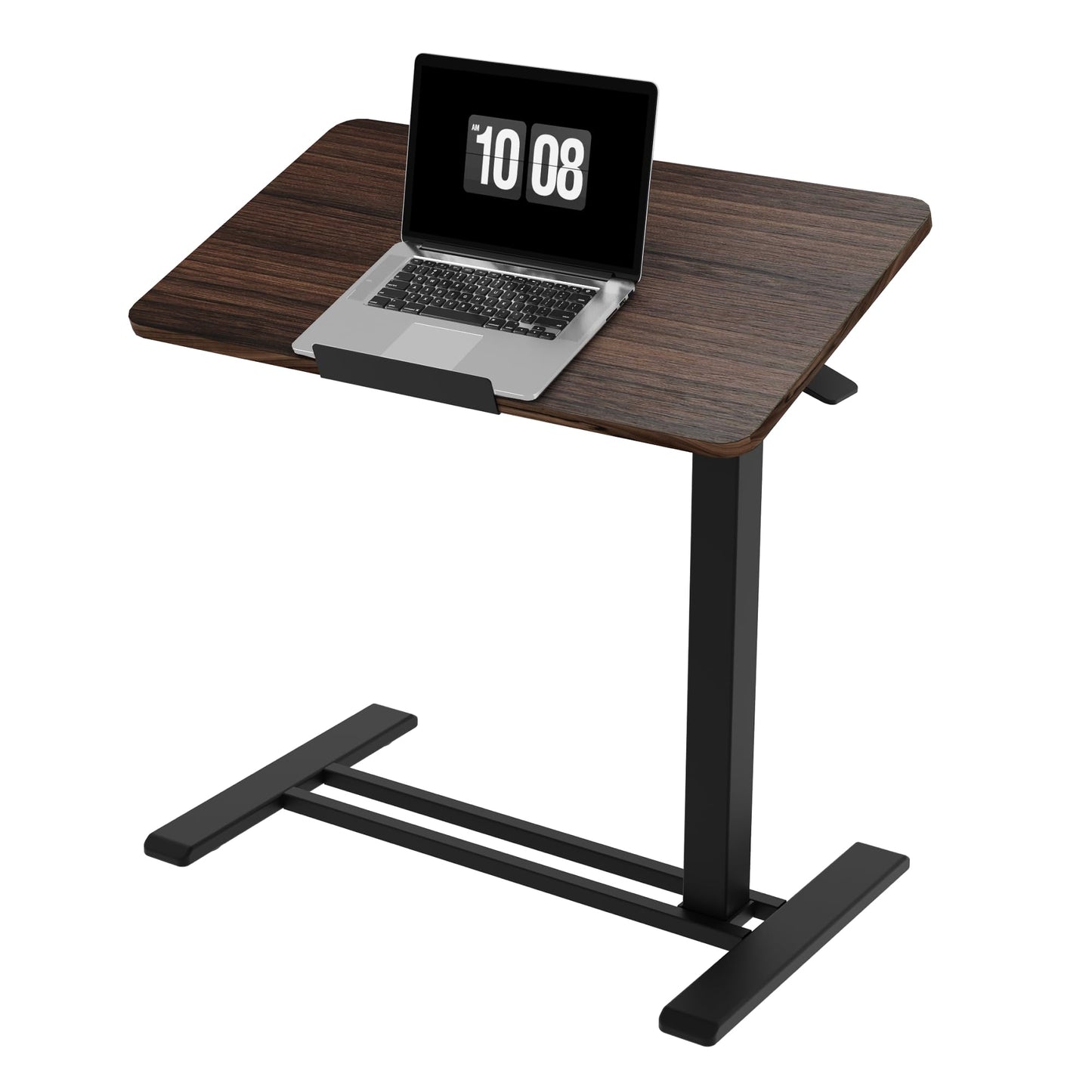 FLEXISPOT H7 PRO Mobile Standing Desk Adjustable Overbed Table Pneumatic with Wheels 55°Tiltable Portable Laptop Desk Rolling Computer Cart Foldable Bedside Table(27.6" W x 15.7" D, Rustic Brown)