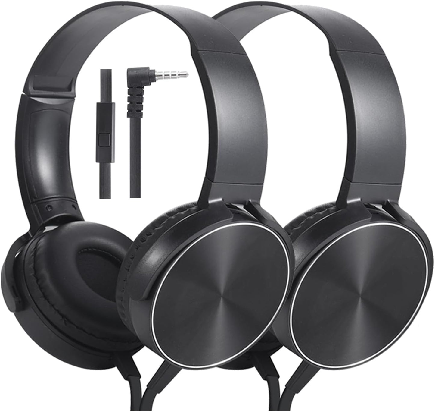 2 Pack K-12, (HY450, Wired Classroom Headphones with Microphone for Kids All Ages Durable Students Computer Headphones