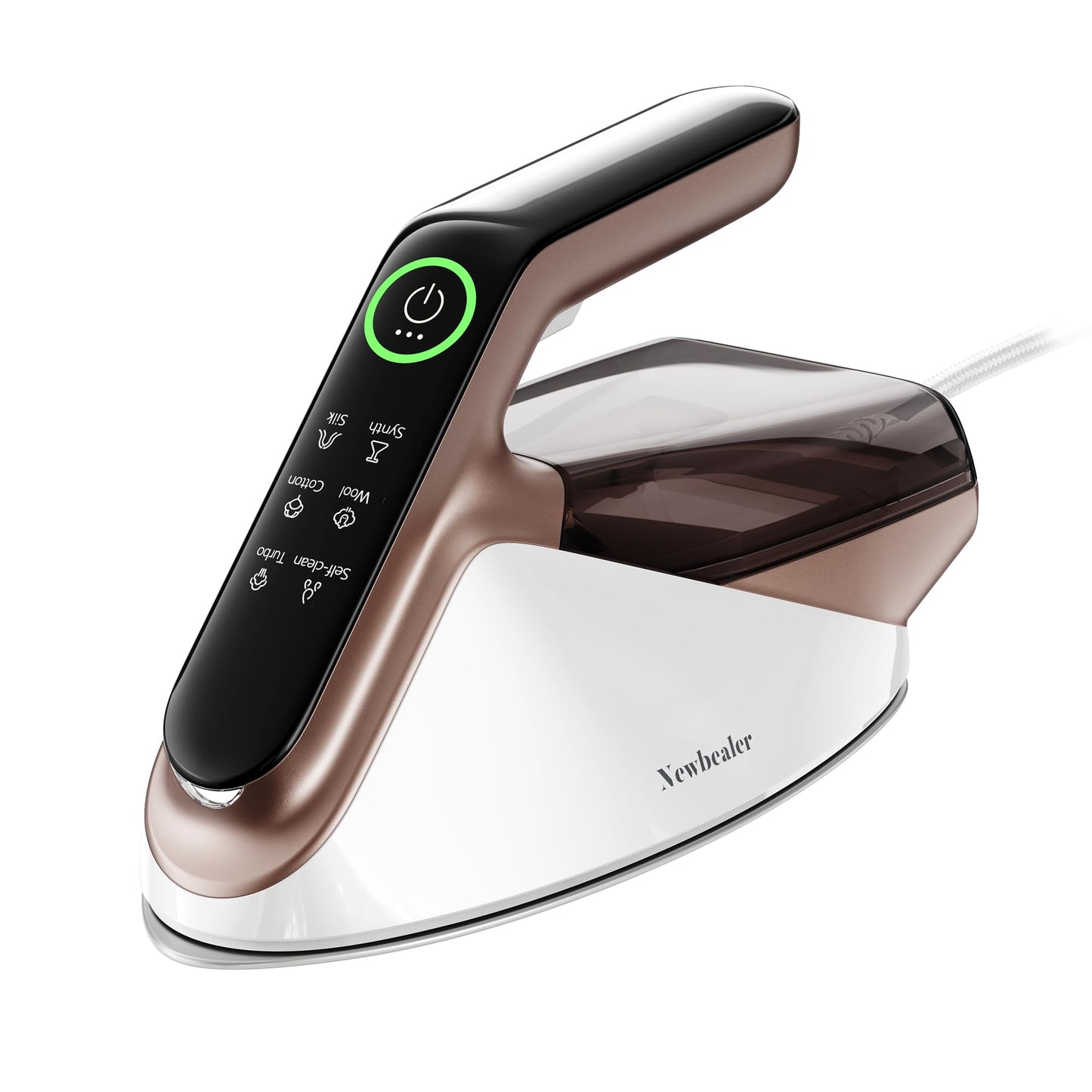 Newbealer Steam Generator Iron, 1500W Turbo Steamer for Clothes, 2 Bar Pressure Clothes Iron, 4 Steam & 4 Dry Heat Modes, Fast Heat-Up, 350ml Detachable Tank, Auto-Off, Self-Cleaning (Gold)