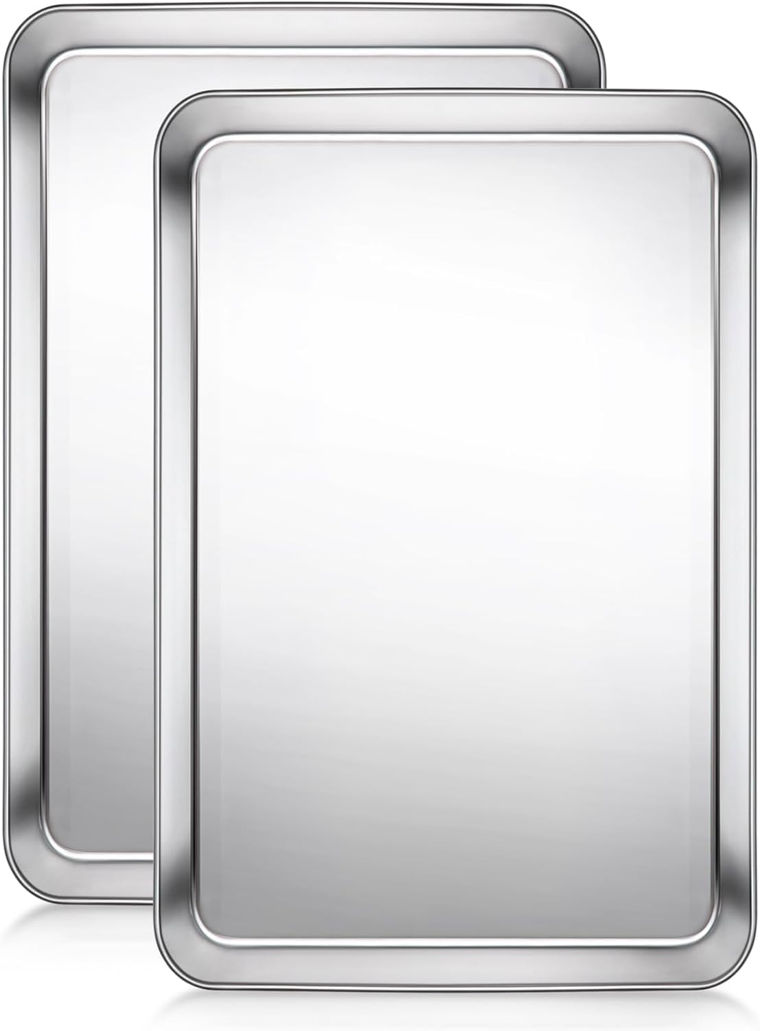 Terlulu Baking Sheet Set - Stainless Steel Cookie & Jelly Roll Pans | 2-Piece, 16'' x 12'' x 1''