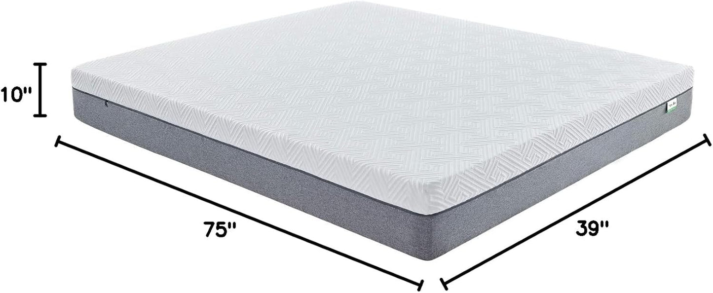 Novilla Twin Mattress - 10 Inch Gel Memory Foam for Cool Sleep & Pressure Relief | Medium Plush Design