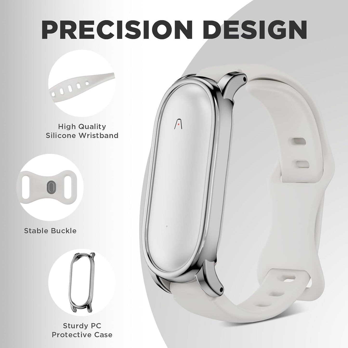Wacanc (2025) Silicone Wristband Compatible with Plaud NotePin Voice Recorder,PC Case with Adjustable Wearable Strap