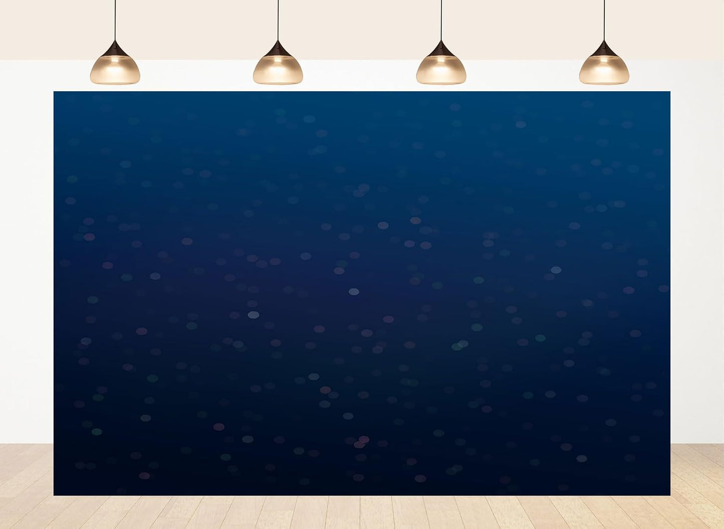 LidyMini 8x8ft Fabric Dark Blue Sparkle Glitter Backdrop Shiny Night Light Bokeh Background Festival Event Party