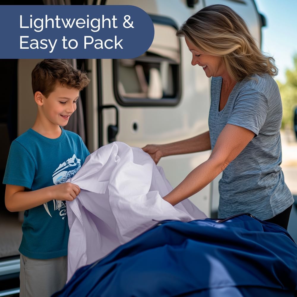RV Short Queen Sheet Set - Soft, Breathable & Cooling 4-Piece Bedding | Fits 8” to 12” Mattresses - Light Lavender