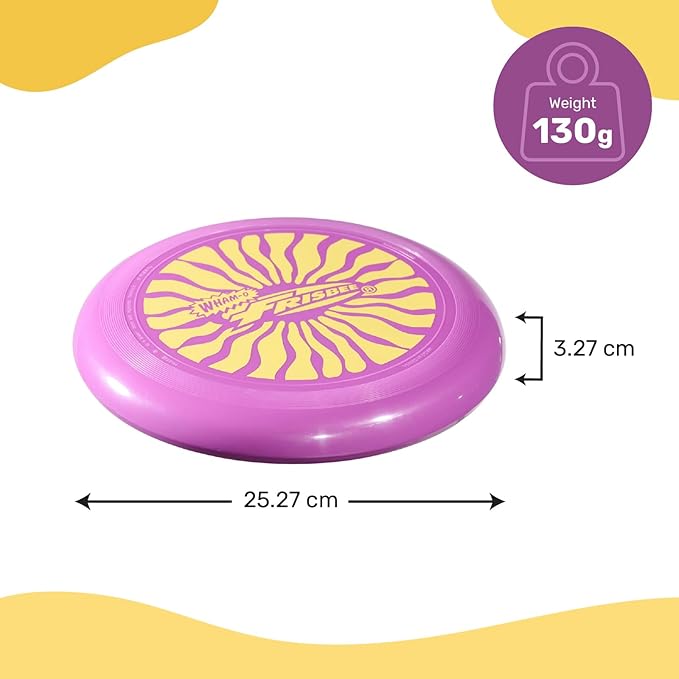 Wham-O Frisbee Cool Flyer Flying Disc, 9.95 Inch Sports Disc Lightweight Durable for Outdoor Beach Park Backyard Game - 130g