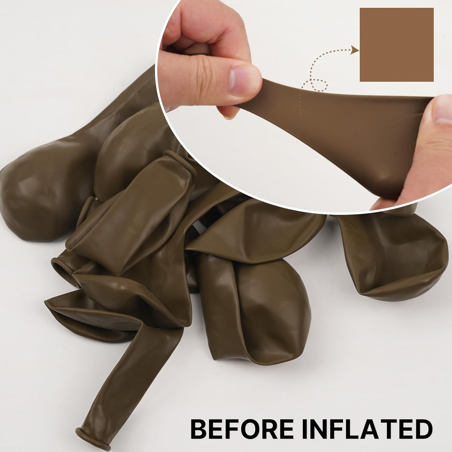 PartyWoo Brown Balloons - 100 Pcs Boho Neutral Coffee Balloon Arch Kit | 18", 12", 10", 5" Sizes for Weddings & Parties