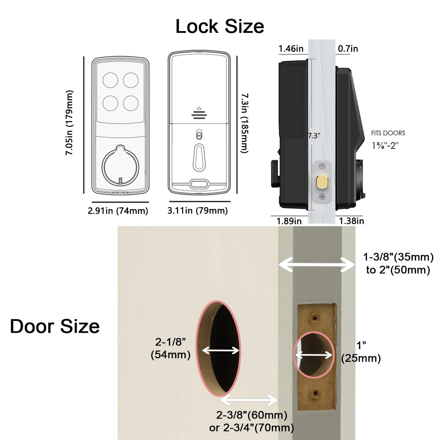 Lockly Secure Plus, Keyless Entry Door Lock, Smart Locks for Front Door, Smart Lock Deadbolt, PIN Genie® Keypad, 3D Biometric Fingerprint Sensor, Auto Lock Smart Door Lock