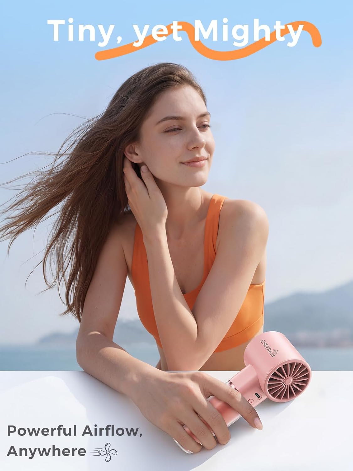 Skiennix Handheld Portable Fan - 6-Speed Mini Personal Fan with 5000mAh Battery | Ideal for Travel & Camping