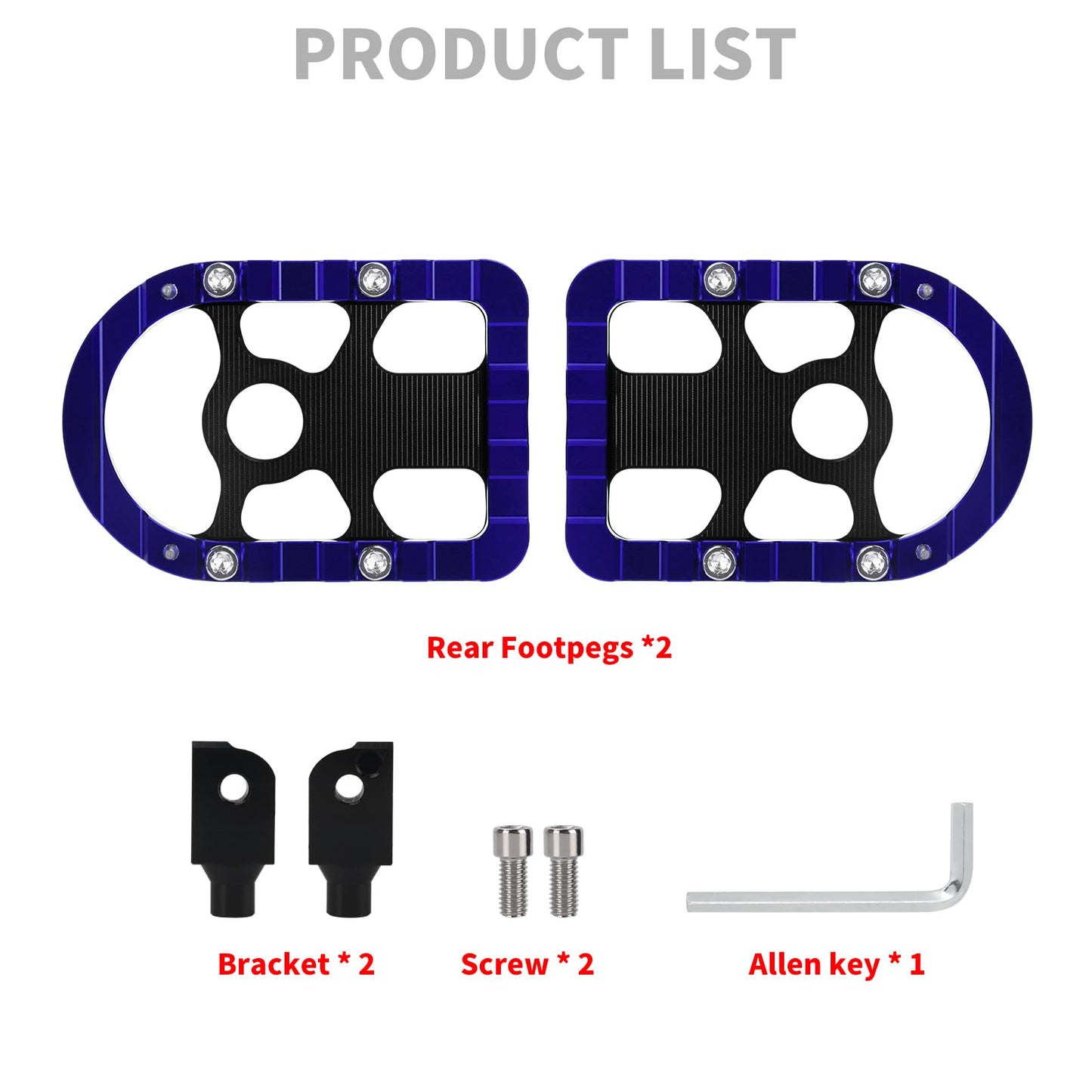 HDBUBALUS Foot Pegs Passenger Footpegs Foot Rest Pedal Fit for Harley Softail 2018-Later LiveWire 2020-Later Fat Boy Street Bob Low Rider Breakout (Blue)