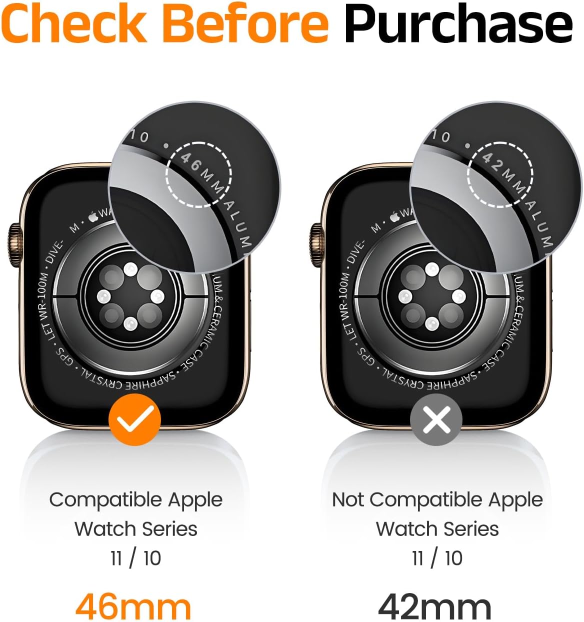 4 PACK 11 (2025) 10 46mm- EZ-GLAZ for Apple Watch Series Series Anti-Scratch,Self-Healing Soft EPU Screen Protector